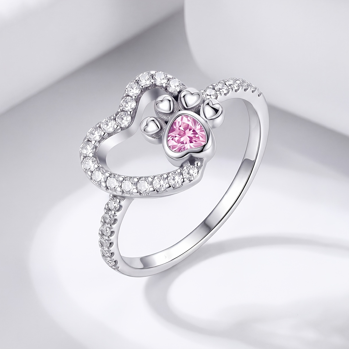 Women's Love Paw Ring, Versatile Daily Fashion Ring